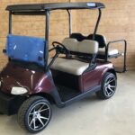 burgundy golf cart