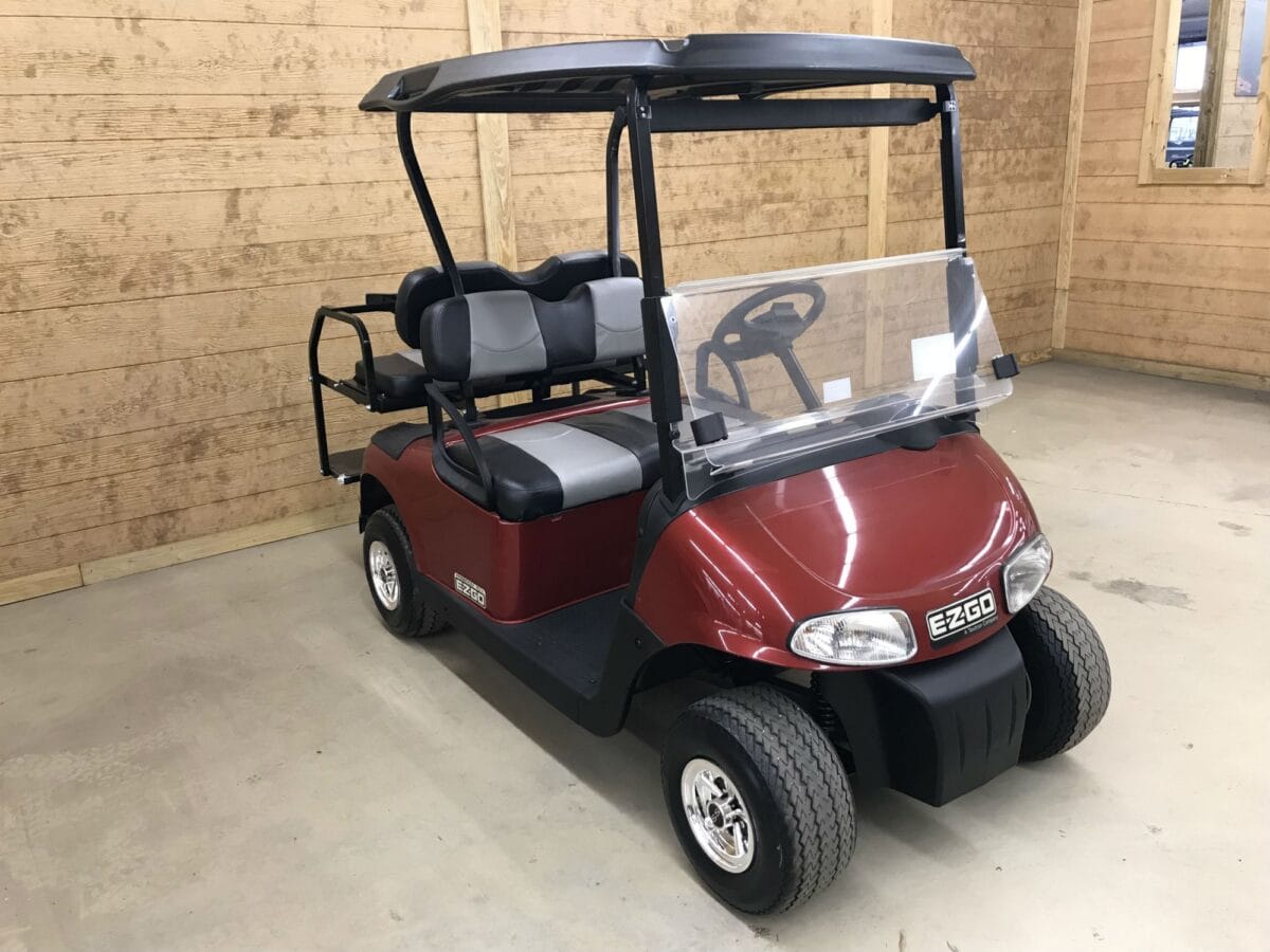 #042 - INFERNO RED E-Z-GO RXV 48 VOLT - Go With Garrett's Golf Cars